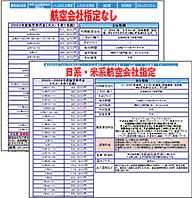 豊富な航空券