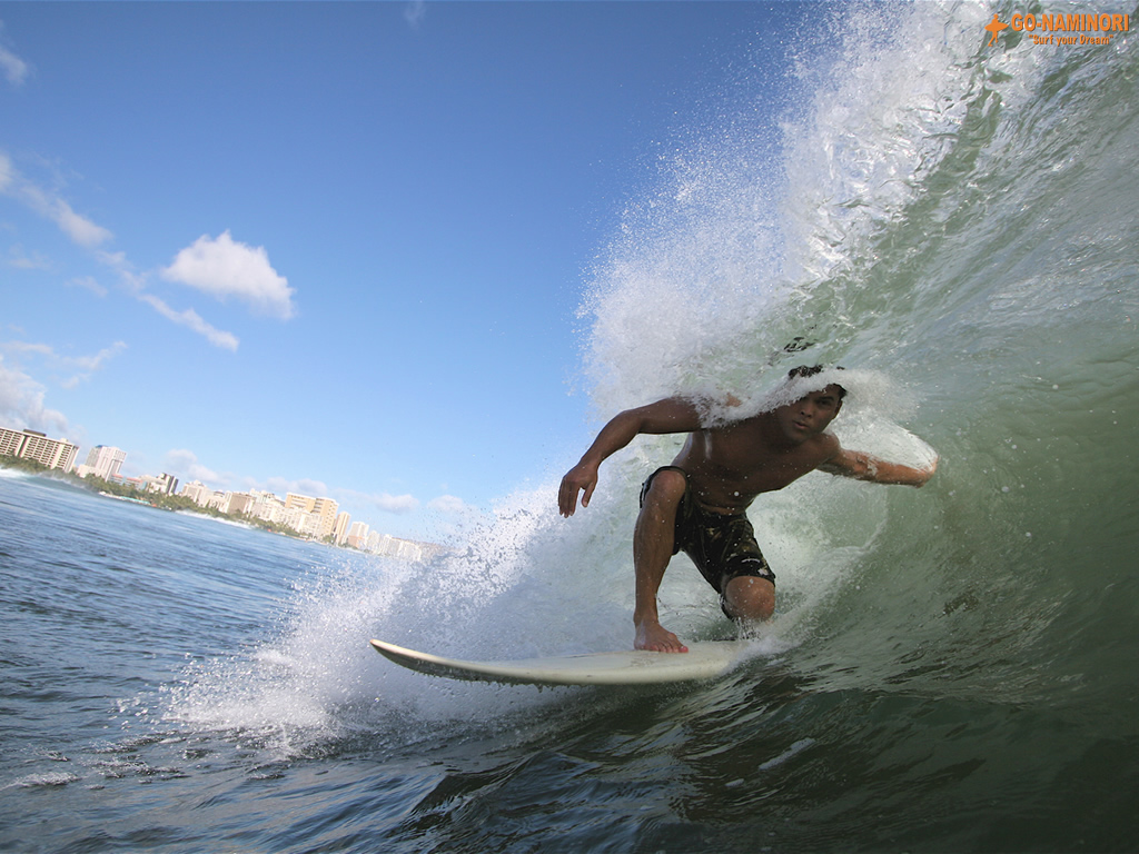 In The Tube, at Ala Moana Bowl's